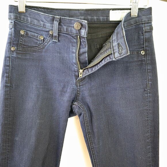 Rag & Bone Size 27 Skinny Jeans Mid Rise Midnight Dark Blue Wash - Picture 4 of 11